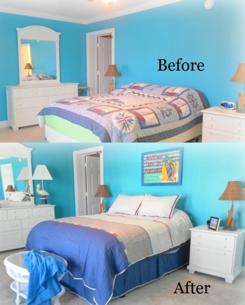 Before and After Beach Inspired Bedroom