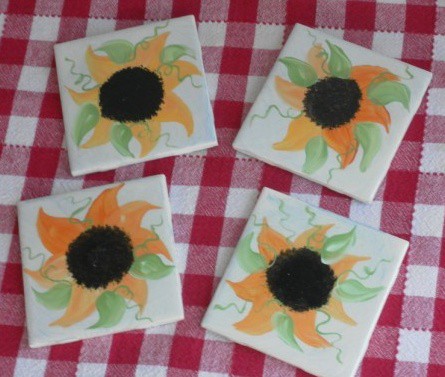 sunflower coasters