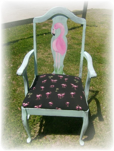 Hand Painted Furniture Flamingo Chair