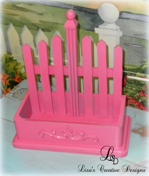 hot pink picket fence planter