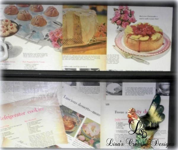 upcycled vintage cook book pages