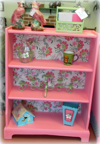 Bubble Gum Pink Upcycled Bookshelf