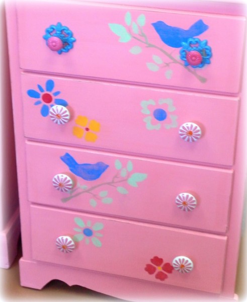 Bubble Gum Pink Painted Dresser