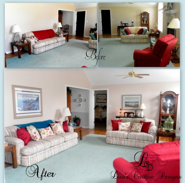 Before and After. Staging a Living Room