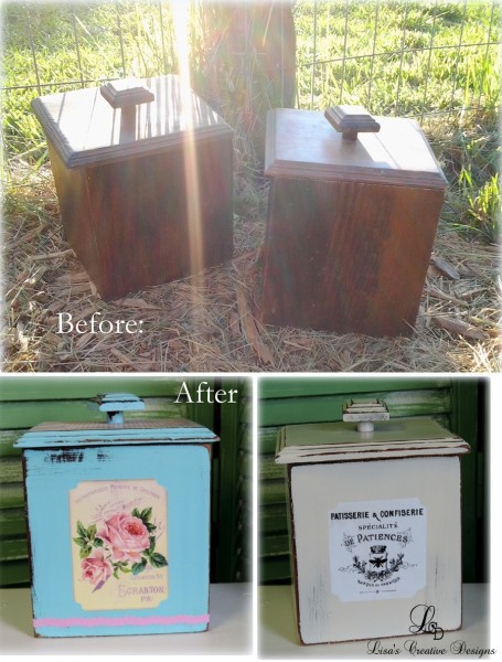 Before and After Thrift Store Canister Makeover