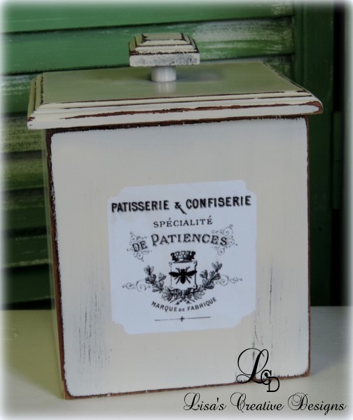 Upcycled Country French Kitchen Canister