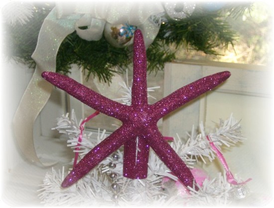 Pink Starfish Christmas Tree Topper