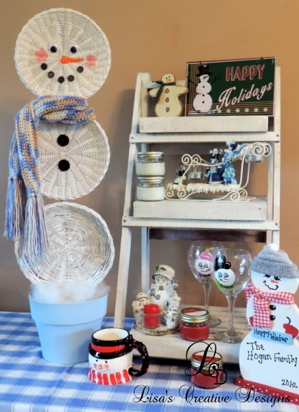 An Upcycled Basket Snowman