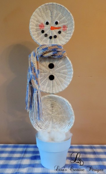 Crafting An Upcycled Basket Snowman