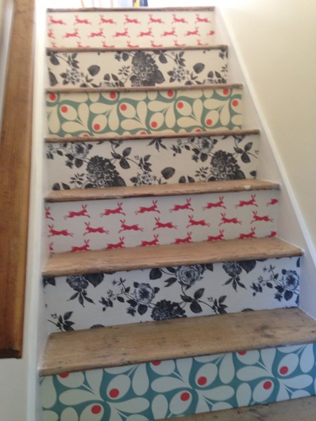 Wallpaper Staircase Makeover