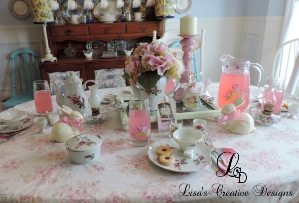 Pink Rose Shabby Chic Tea Party Tablescape