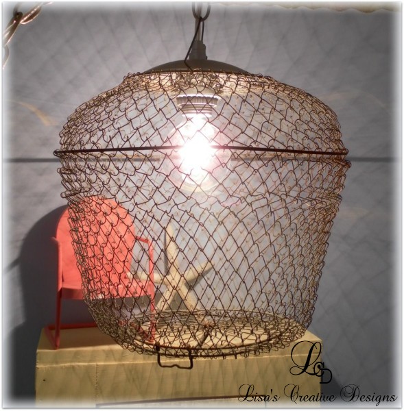 Creative Lighting: An Upcycled Bait Cage Pendant Light