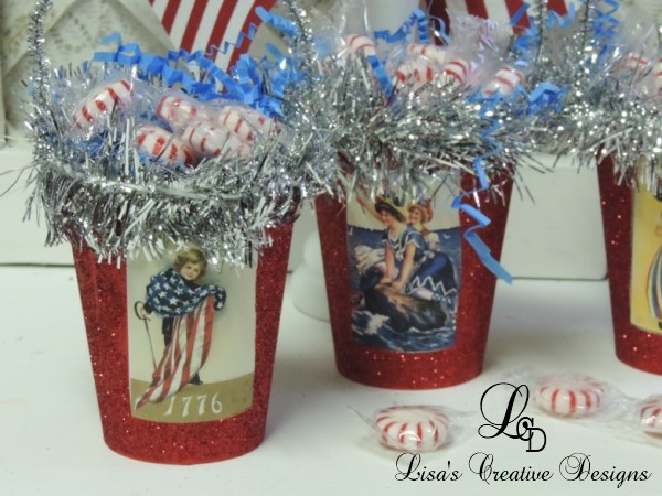 Patriotic Fourth of July Vintage Treat Cups