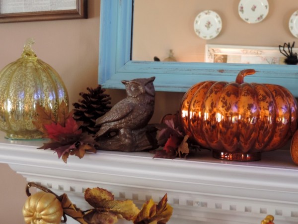 Owl Inspired Halloween Fall Mantle