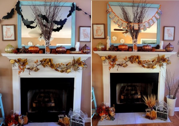 Transitioning A Mantle From Halloween To Thanksgiving