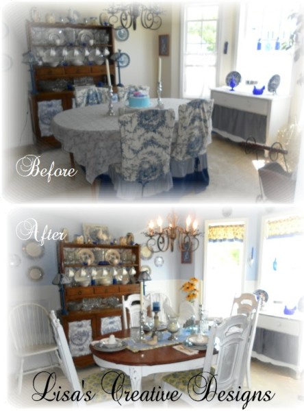 Before and After Country Cottage Style Dining Room Makeover