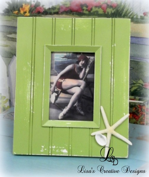 lime green beachy picture frame
