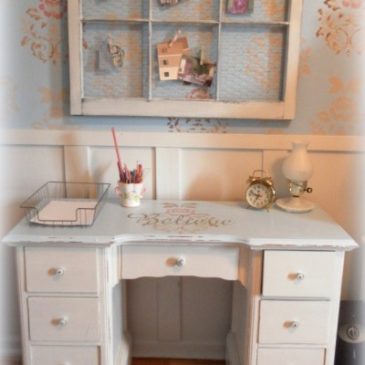 A Master Bedroom Update: An Upcycled Home Office Nook