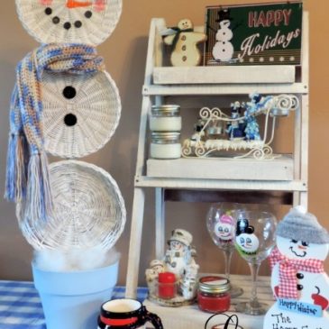 Easy Christmas Crafts: An Upcycled Basket Snowman