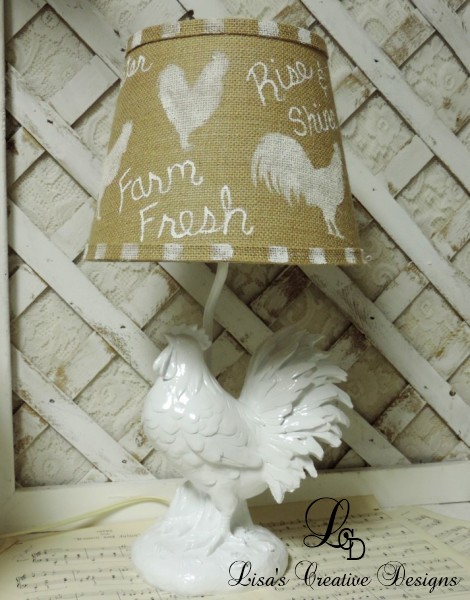 French Country Rooster Lamp Makeover