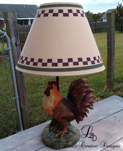 Thrift Store Rooster Lamp Makeover