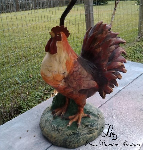 Thrift Store Rooster Lamp Makeover