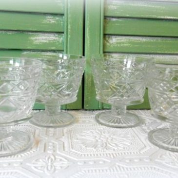 Vintage Anchor Hocking Big Top Peanut Butter Sherbet Glasses