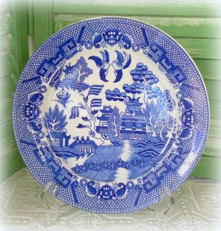 Vintage Blue Willow Dinner Plate
