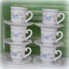 Blue Floral Coffee Tea Cups
