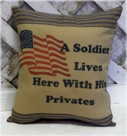 Handmade A Soldier Lives Here With His Privates Throw Pillow