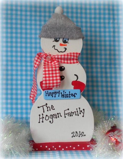 Personalized Country Snowman Christmas Decoration