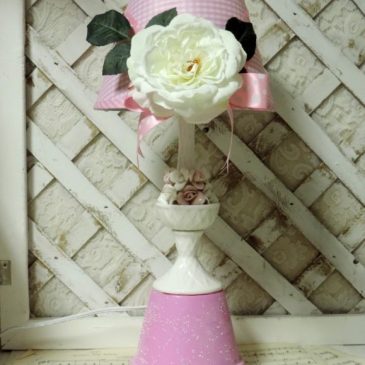 Pretty In Pink Upcycled Shabby Rose Table Lamp