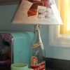 Upcycled Bottle Lamp With Cook Book Page Lampshade