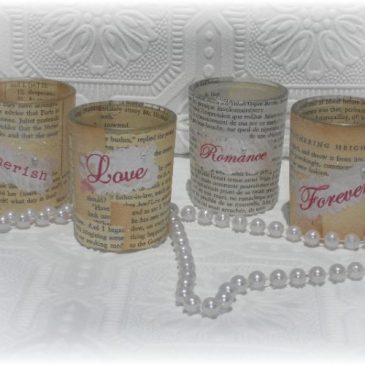 Upcycled Vintage Book Page Votive Candle Holders