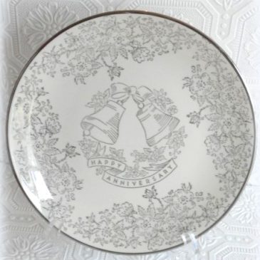 Vintage Silver & Gold Anniversary China Collectible Plate
