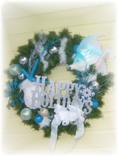 Turquoise Beach Inspired Christmas Wreath
