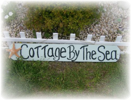 Cottage By The Sea Hand Painted Sign