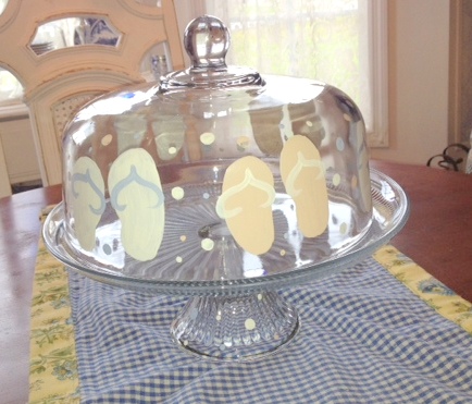 Hand Painted Flip Flop Cake Stand