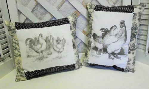 Handmade French Country Rooster Pillows