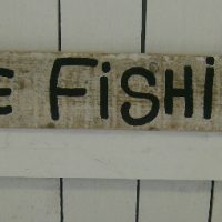 Shabby Gone Fishing Hand Painted Sign