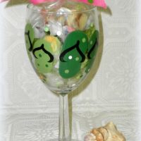 Hand Painted Candy Filled Flip Flop Wine Glass
