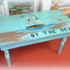 Hand Crafted Shabby Beach Sailboat Coffee Table