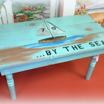 Handmade Painted Shabby Beach Inspired Coffee Table