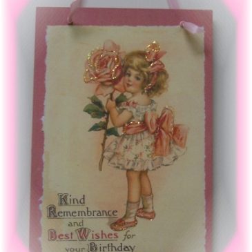 Pink Vintage Inspired Birthday Girl Plaque