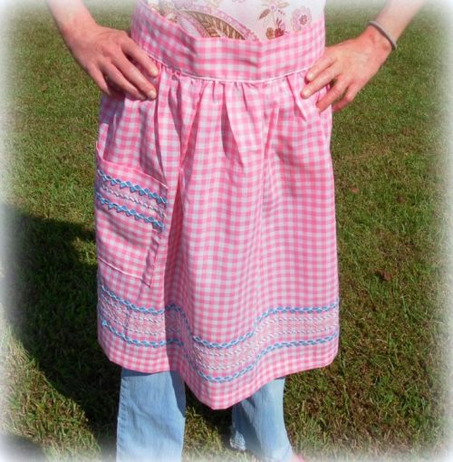 Handmade Pink Gingham Country Apron