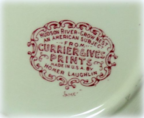 Red Currier and Ives Transferware Plate