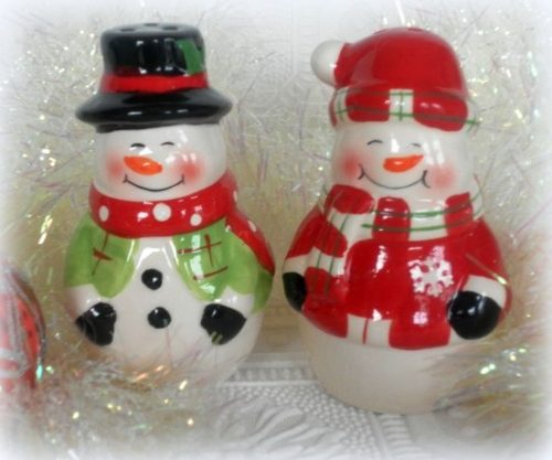 snowman Christmas Salt and Pepper Shakers
