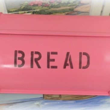 Hot Pink Painted Metal Bread Box – Shabby Beach Kitchen Decor