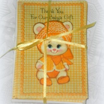 Retro Vintage Baby Gift Thank You Note Cards