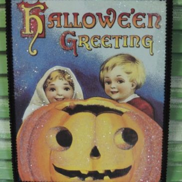 Bethany Lowe Vintage Inspired Halloween Postcard Plaque